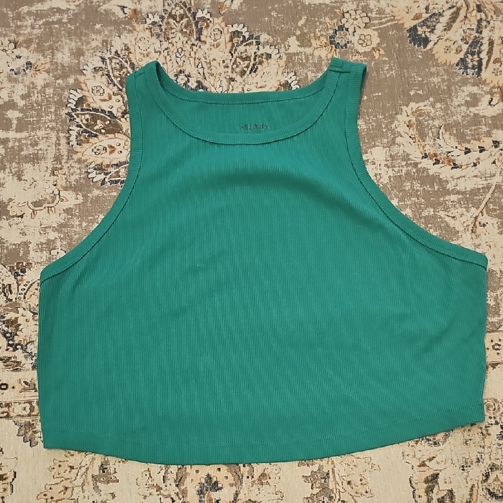 Wild Fable Green Ribbed Cropped Tank – Racerback Style